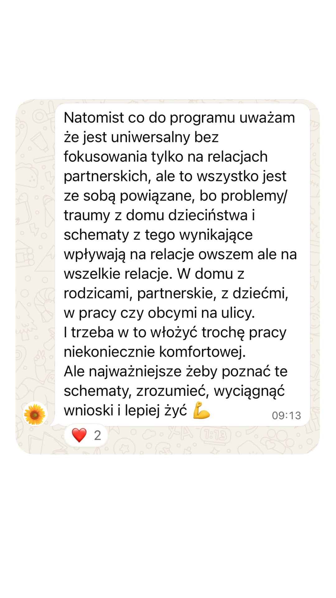 Opinia uczestnika programu